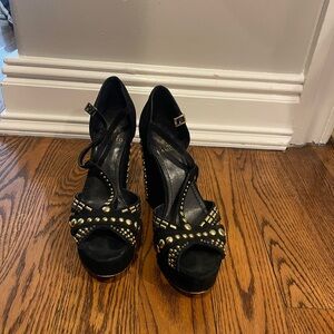 Black Studded Women's Heels